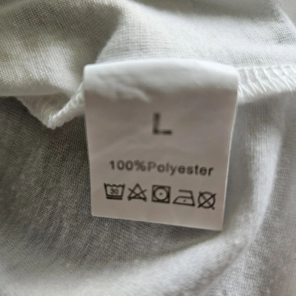 White Graphic Tee with Sun and Moon Design - Picture 5 of 6